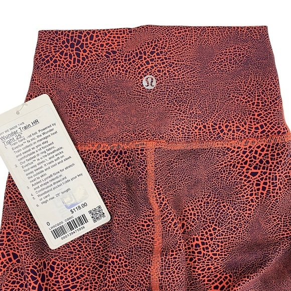 NWT lululemon Wunder Train High-Rise Tight 25” Cracle Glaze Sz0 - Picture 9 of 15